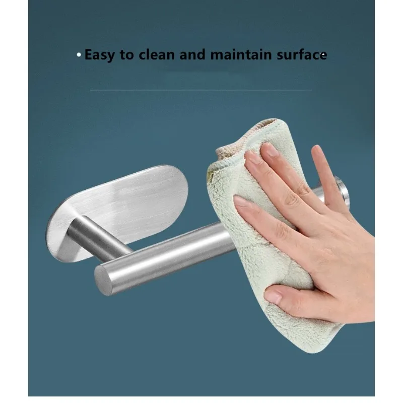 No Punching Wall Mounted Toilet Paper Holder Rustproof Anticorrosion Stainless Steel Bathroom Kitchen Roll Paper Toilet Holder