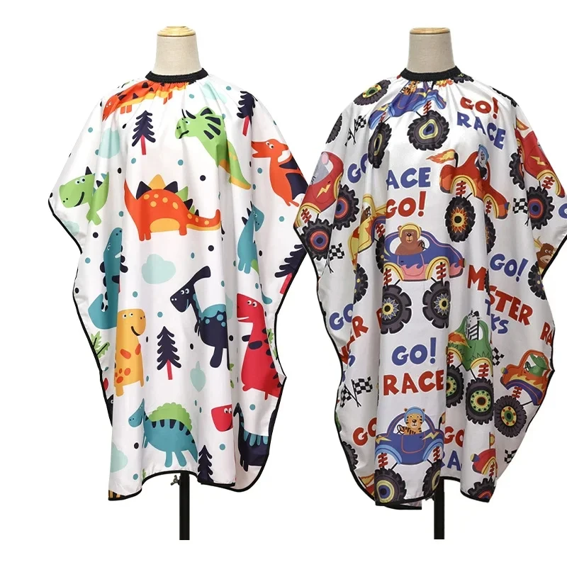 90*75CM Kids Cartoon Haircut Cape Professional Barber Haircut wrap Salon Children Waterproof Cutting Gown Hair Styling Supplies 2