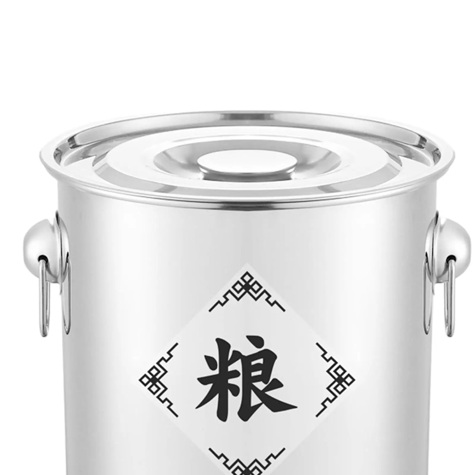 Rice Container Round Stainless Steel Pantry Storage for Grain Coffee Flour