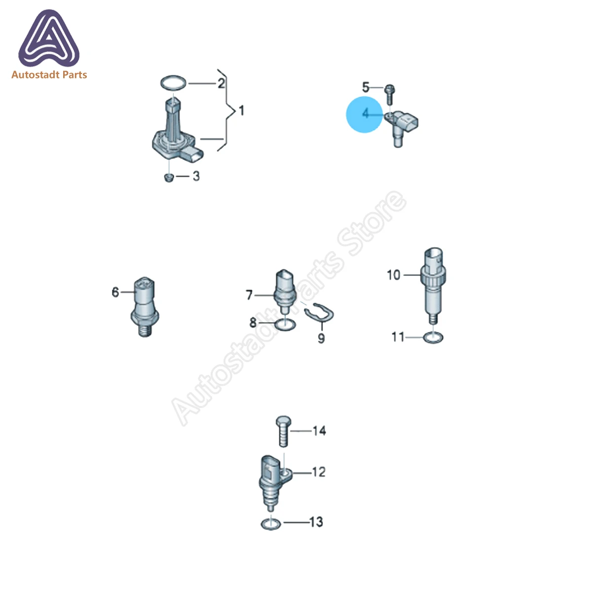 Crank Crankshaft Position Sensor 06H905163B 07L905163C For VW Tiguan GOLF FOX EOS Audi R8 Q3 A6 TT