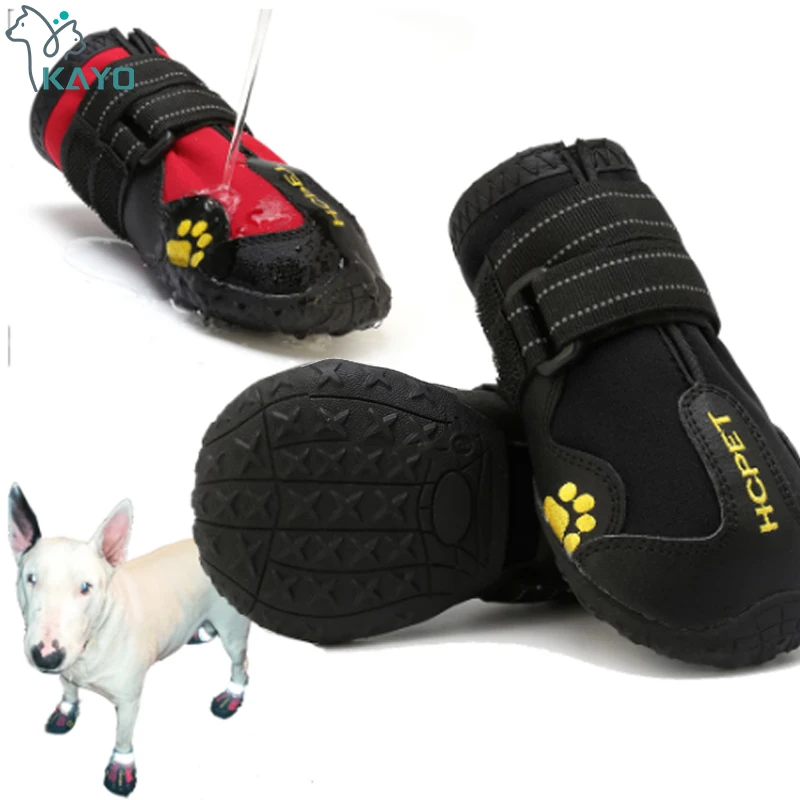 Dog Boots Waterproof Dog Shoes Dog Booties with Reflective Rugged Anti