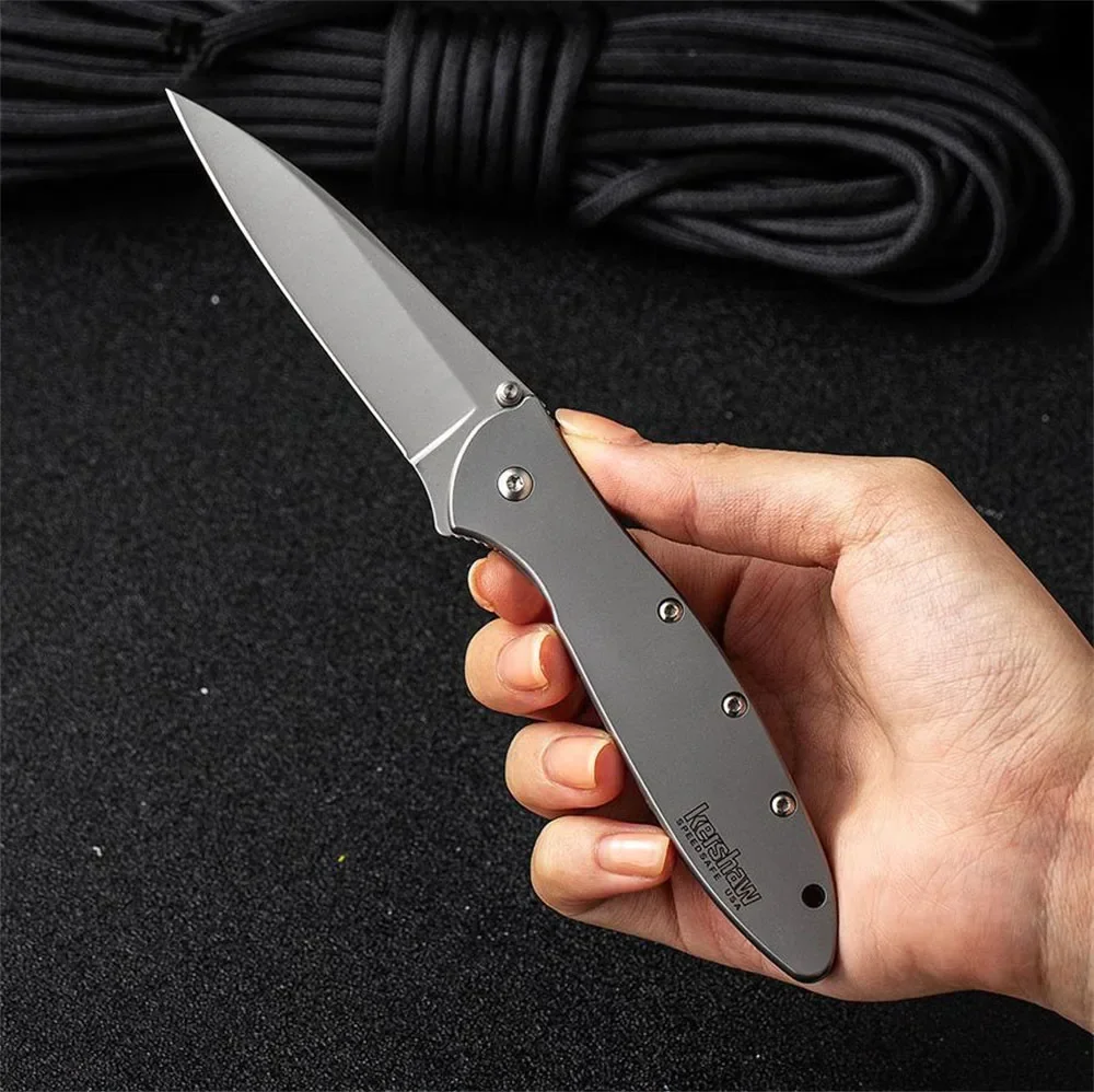 

Kershaw Leek 1660 Pocket Knife All Steel Bead Blast Plain Blade Outdoor Gear Hunting Tactical Self Defense Knives Everyday Carry