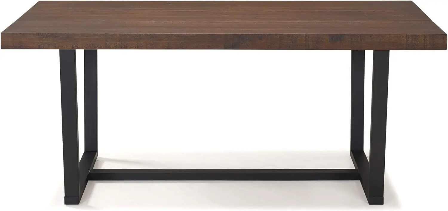 Walker Edison Andre Modern Solid Wood Dining Table, 72 Inch, Mahogany