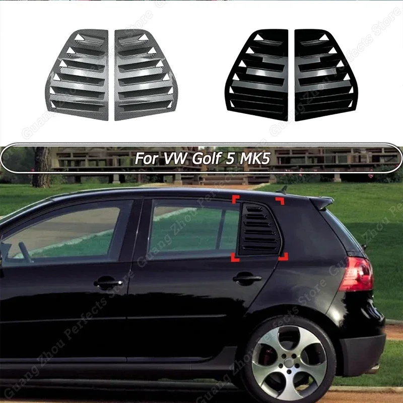 Car Lunotto Laterale Vent Shutter Louver Cover Sticker Body Kit Tuning Gloss Black/Carbon Look Accessori Per Vw Golf 5 Mk5 Abs
