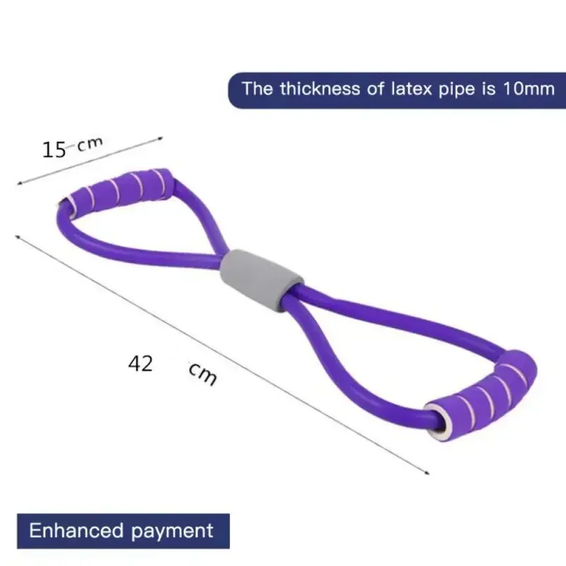 Chest Expander 8 Word Rope Resistance Bands Yoga Fitness Muscle Exercise Rubber Elastic Bands