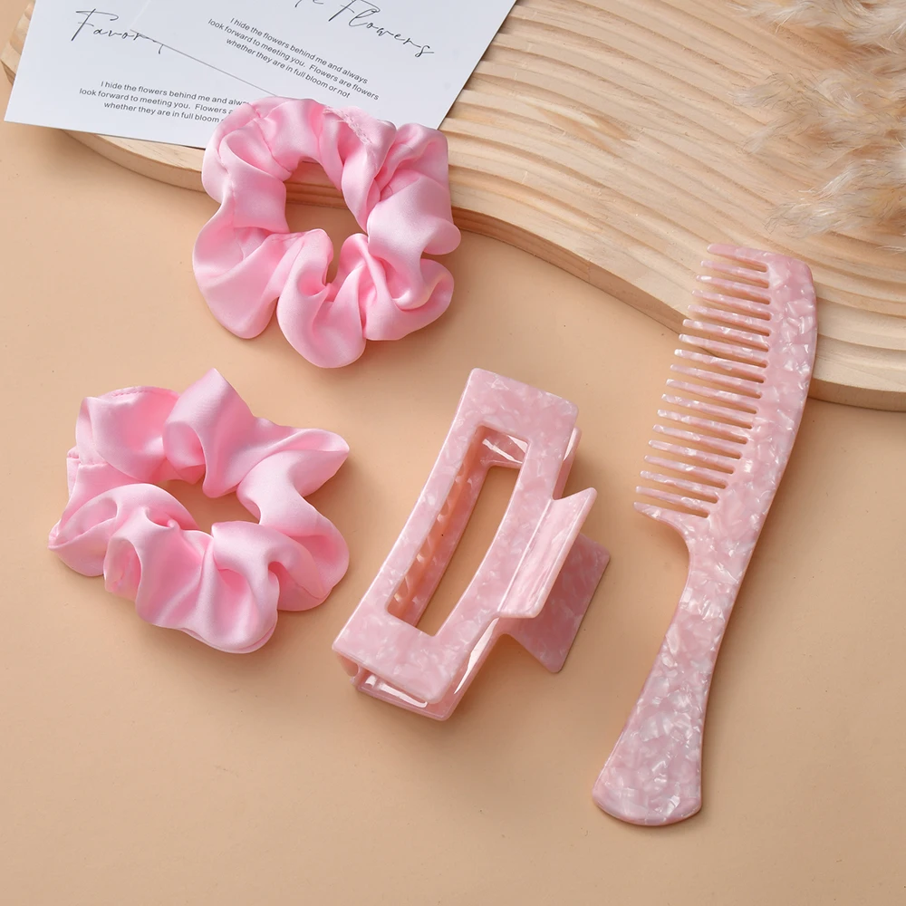 4Pcs/Set Comb Hair Claw Hairbands Acetic Acid Material For Thick Hair No-Slip Strong Large Holder Women Gift Hair Accessories e0bf hanging wall headband holder felt hairbands hair claw storage hairpins