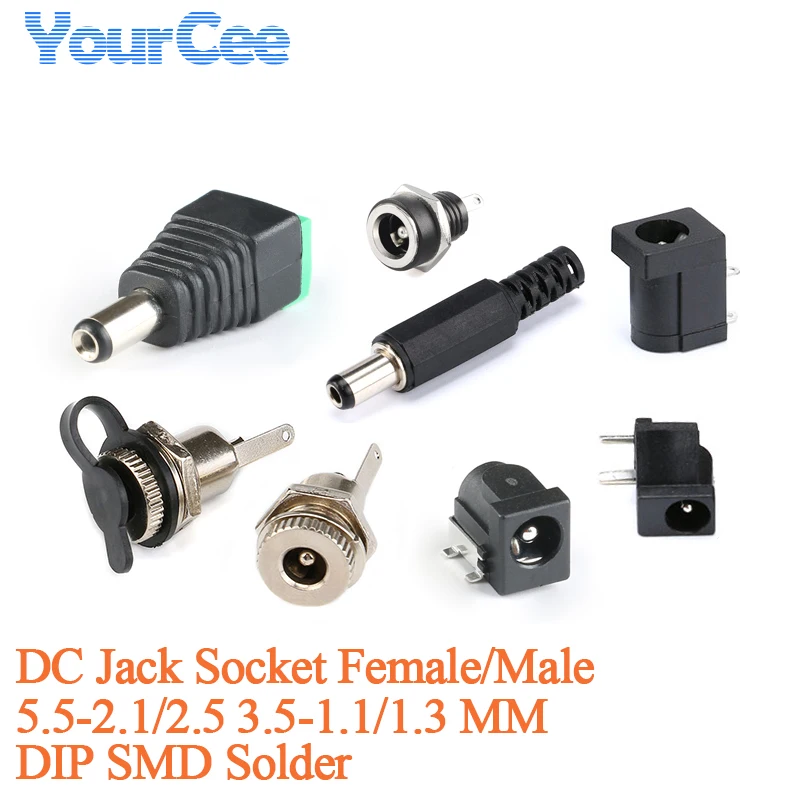 10PCS/5PCS DC Power Supply Jack Socket 5.5-2.1 5.5-2.5 3.5-1.1 3.5-1.3 ...