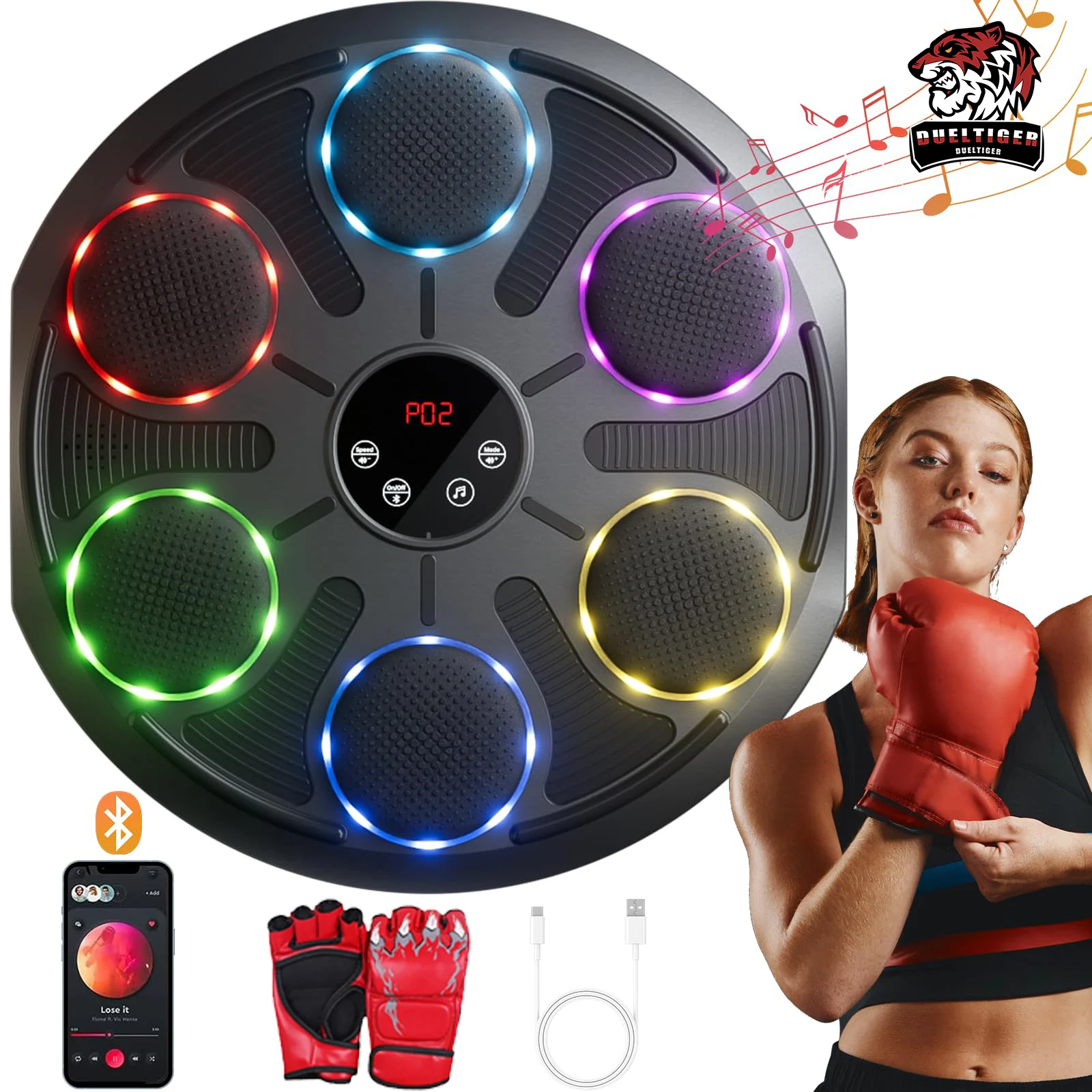 New Music Boxing Machine Bluetooth Adult Electronic Wall Target HookPunch Equipment Target Wall Mounted Gym Home Equipment