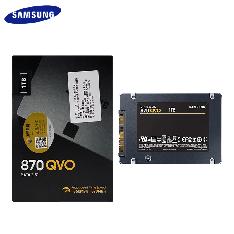 Original Samsung Internal Solid State Drive 870 QVO 1TB 2TB 4TB SATA 3.0 Flash Hard Disk 560MB/S 2.5 Inch SSD for Desktop Laptop