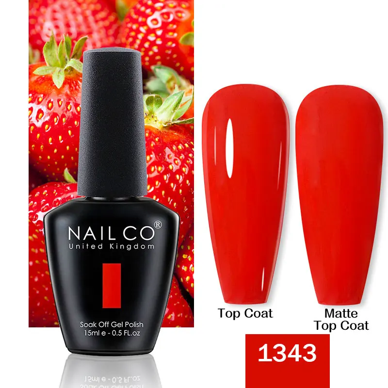 NAILCO 반영구 매니큐어 하이브리드 젤, 네일 아트용 유리 병 컬러 젤, 네일 광택제 흡수 UV LED 젤 바니시, 15ml
