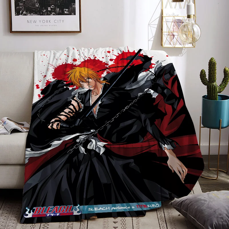 B-BLEACH 침실 장식 털 담요, 장식 소파, 보호 홈 장식, 푹신하고 부드러운 담요, 침대 위 침대보 던지기