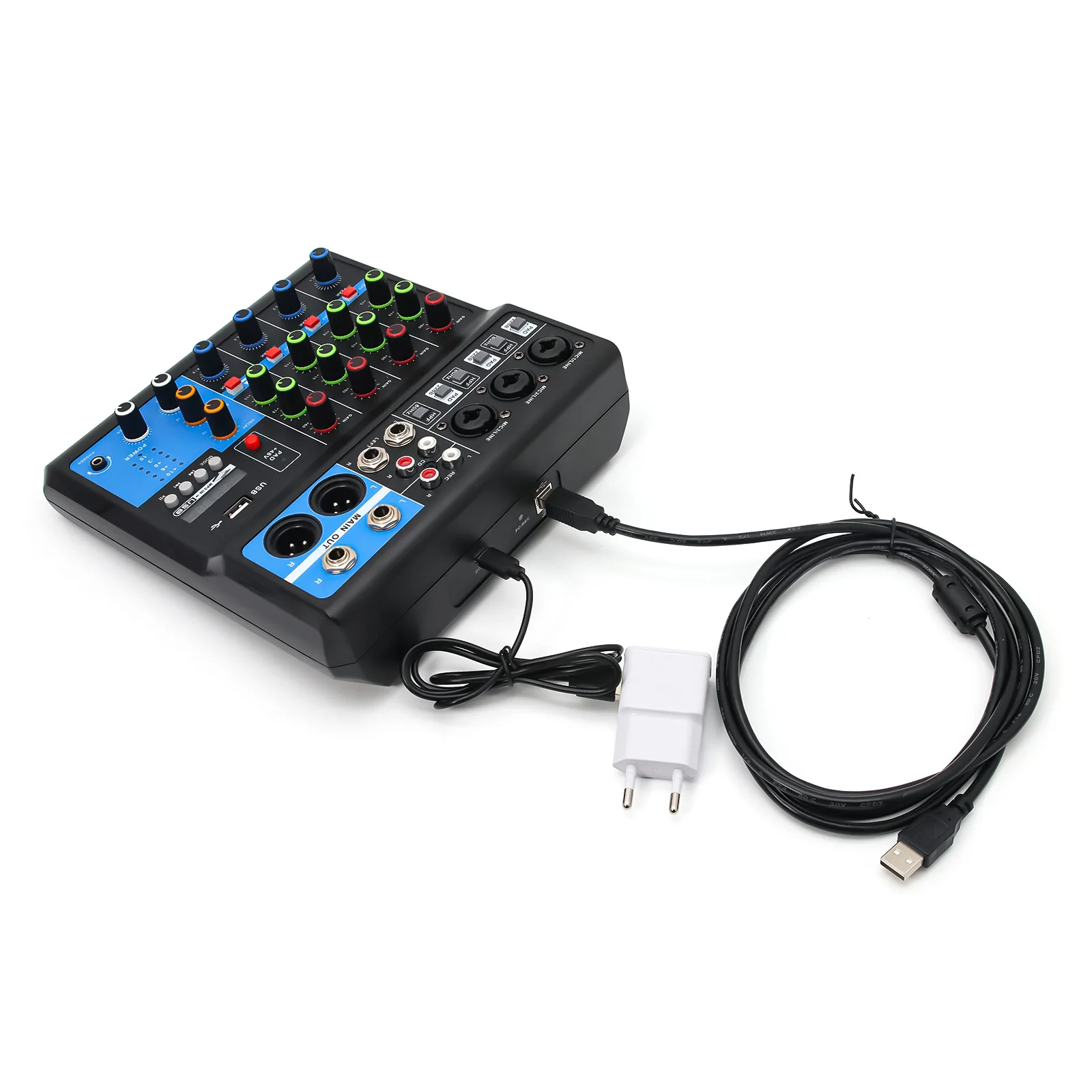 HD Audio 4 5 Channel Sound Mixer Professional Portable Console Computer Input 48v Power Live Broadcast A4 A5 audio mixer