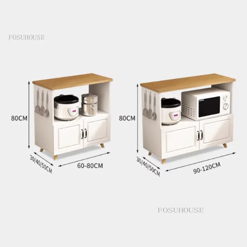 Double Layers Wooden Kitchen Cabinet with Door for Microwave Oven Kitchenware Storage Organize Cupboard Kitchen Shelf Rack c