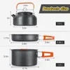 Camping Cooking set Camping Cookware Travel Tableware Outdoor Picnic Set Teapot For 2-3 Peaple Non-stick pots assorted sets 4