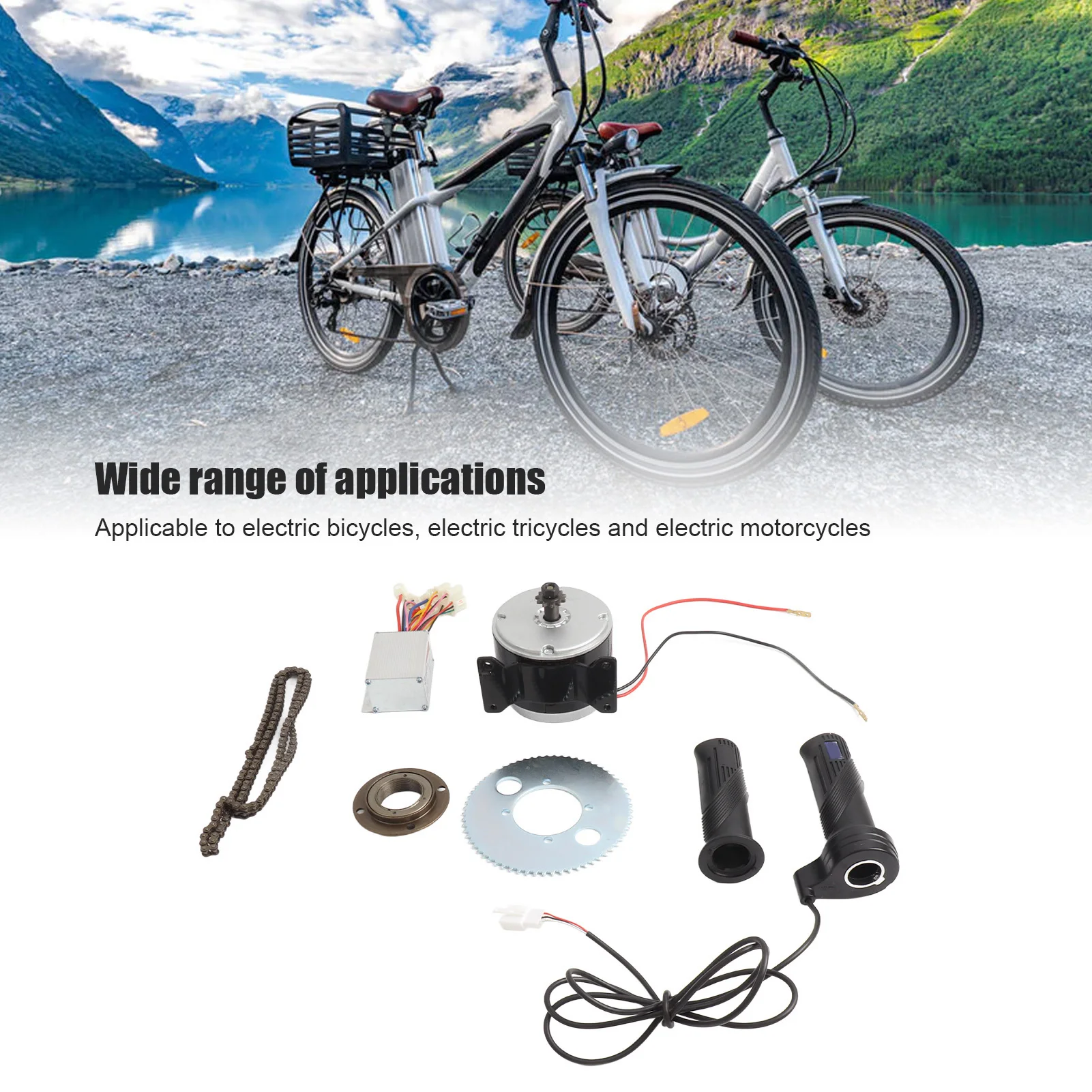 24V 250W Electric Bike Motor Controller Set Aluminium Alloy High Speed Brushed Motor Set For Electric Motorcycles Conversion