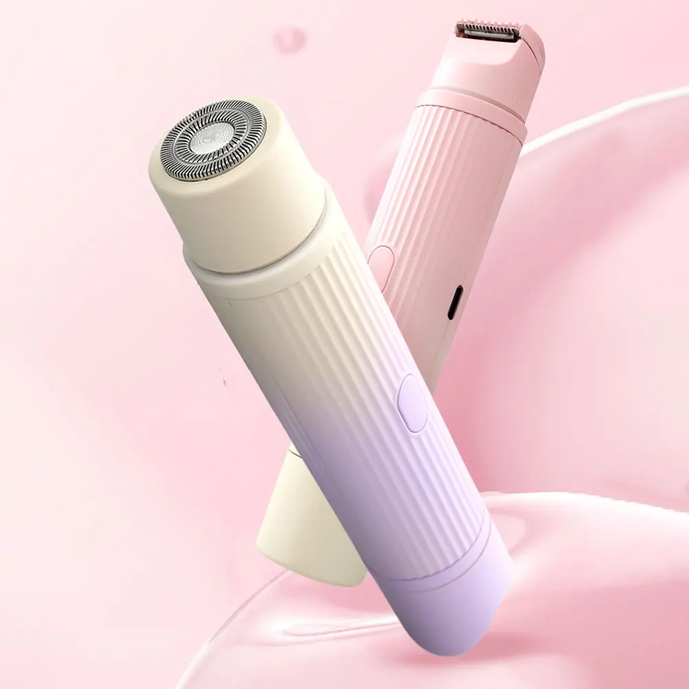 Body Shaver for Women Rechargeable Hair Removal Razor 2 in 1 Pubic Hair Trimmer for Pubic Legs Body