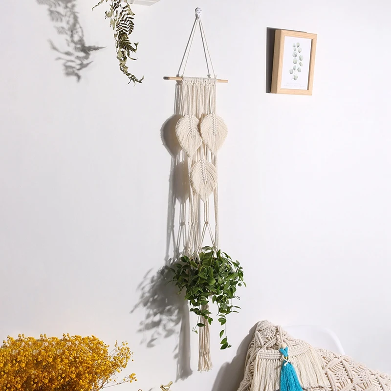 

Macrame Wall Hanging Basket Plant Hanger Balcony Decorations Indoor Wall Plant Pot Holder Hanging Boho Home Decor