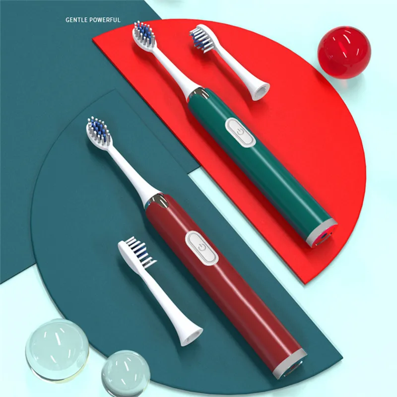 

1 Set Adult Electric Toothbrush With 3/5 Brush Heads Battery Operated Oral Hygiene No Rechargeable Teeth Brush