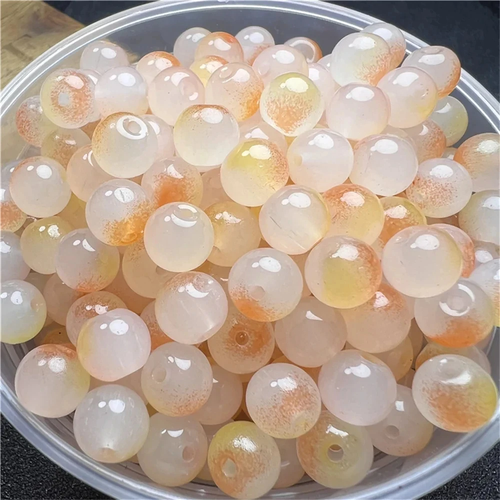 50 Pcs 8mm 새로운 유리 구슬 아름다운 여러 가지 빛깔의 절묘한 구슬 수제 Diy 목걸이 쥬얼리 수제 구슬 액세서리 소녀