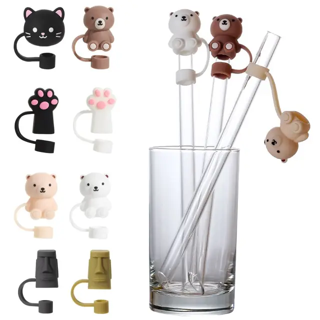 Cute Silicone Straw Toppers 1