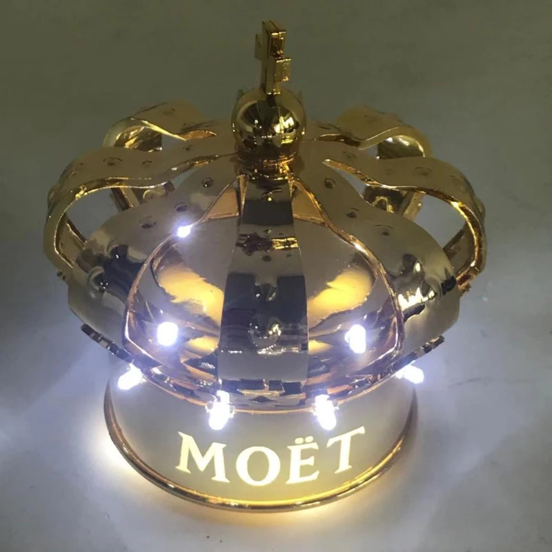 

M o e t Crown Champagne Sparkler Rechargeable LED Light Champagne Wine Stopper Flashing Sparklers For Nightclub Bar Party