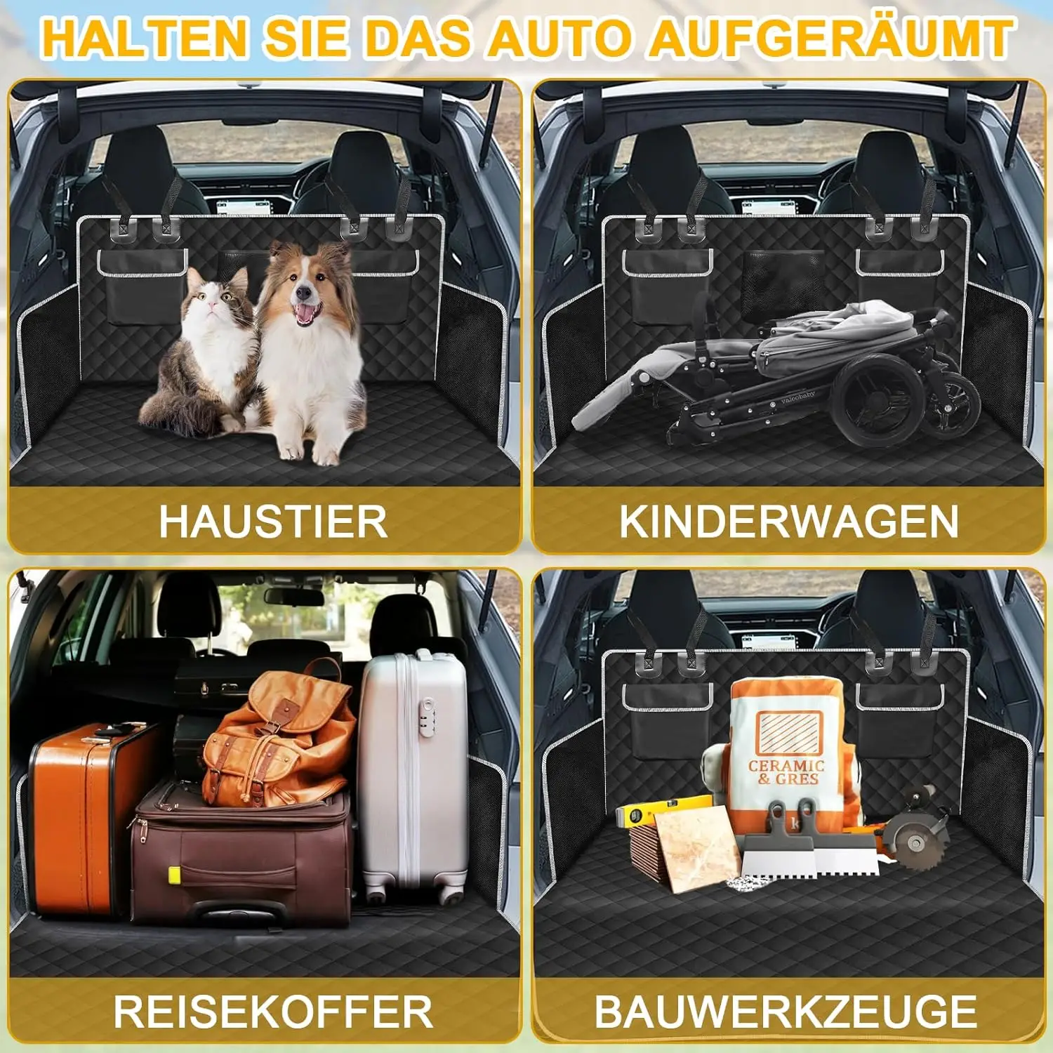 Trunk Cargo Liner for Pet 5-Layer Thicken Oxford Cloth Trunk Carpet Waterproof Anti Slip Wear-Resistant Cushion for Dog