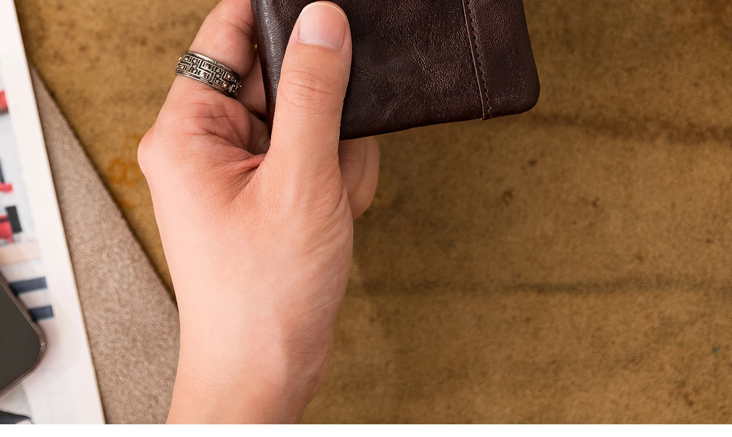 PNDME mode hohe qualität erste schicht rindsleder männer frauen kurze brieftasche freizeit designer handgemachte echtes leder geldbörse – Detail 21