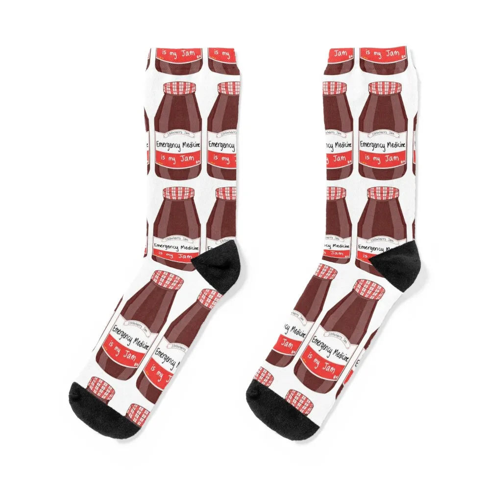 

Emergency Medicine is my Jam Socks valentine gift ideas retro short aesthetic Socks For Man Women's