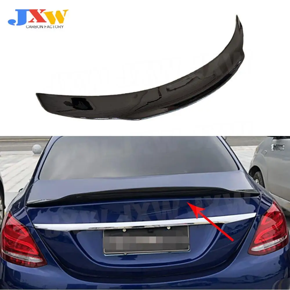 

ABS Gloss Black Carbon Look Rear Spoiler for Benz C Class W205 C63 AMG Sedan 2015-2021 Rear Trunk Boot Wing Spoiler Car Styling
