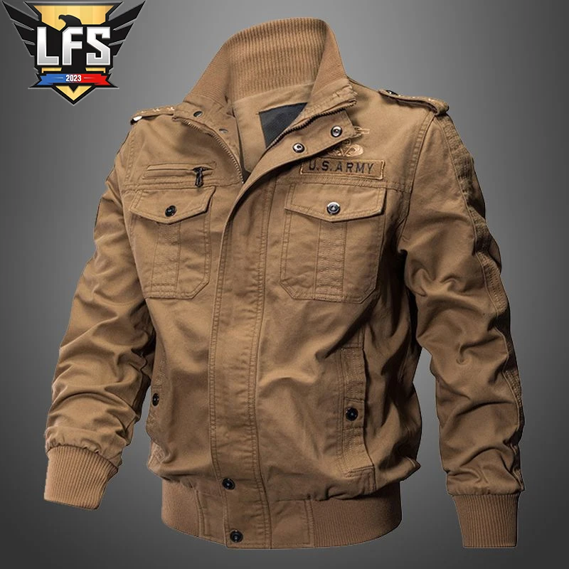 

Casual Military Jacket Pure Cotton Plus Velvet Men's Oversize Tooling Jacket Youth Special Forces Top Winter Jacket Men