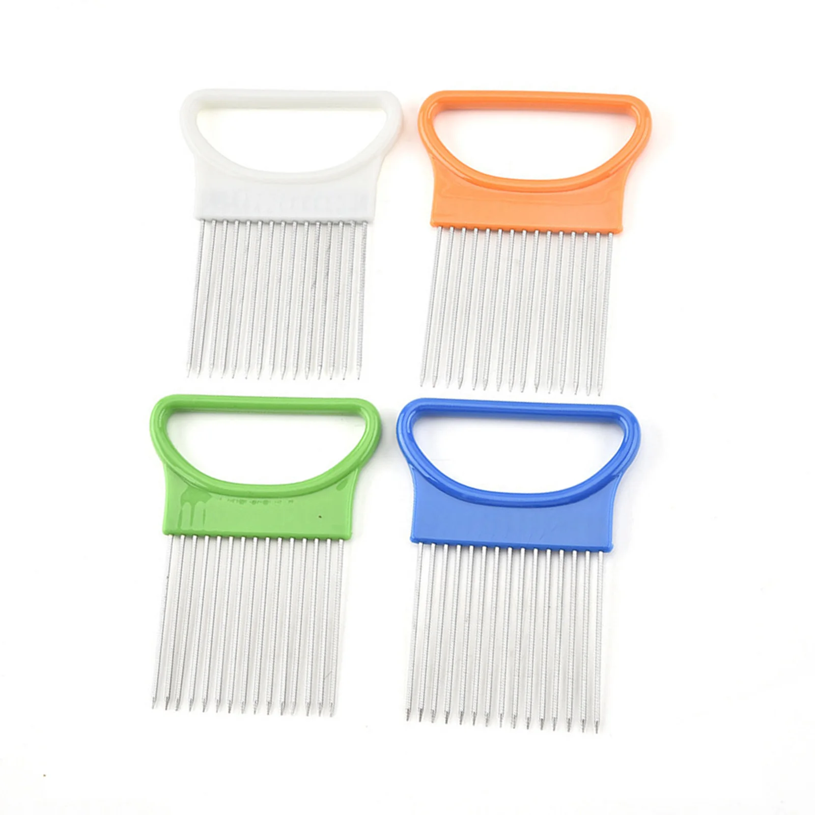 Onion Holder Onion Slicer Sharp Stainless Steel Food Slicer Assistant Tool for Slicing Fruit Lemon and Meat xqmg
