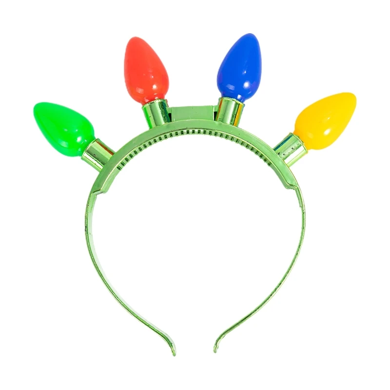 1 Pack Christmas Light Up Bulb Headband Led Glow Christmas Headbands for Kids Adults Xmas Accessories New Year M68E