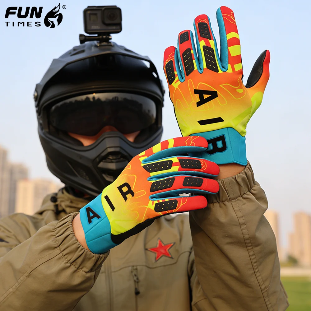 FUNTIMES Bunte Outdoor-Fahrradhandschuhe für Herren/Damen, Frühling, Sommer, Herbst, Winter, Sport-Vollfingerhandschuhe. – Detail 4