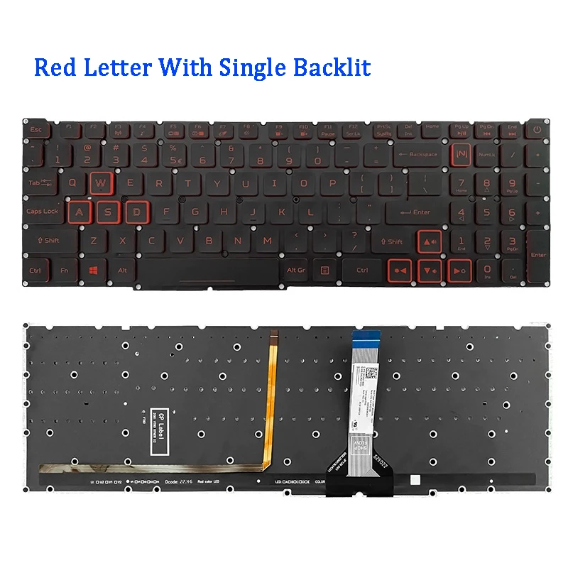 New ORIGINAL Laptop Keyboard For ACER Nitro 5 AN515-56 AN515-46 AN515-57 AN515-58 AN515-58-51R3/52SM/76RW AN515-45 N20C1