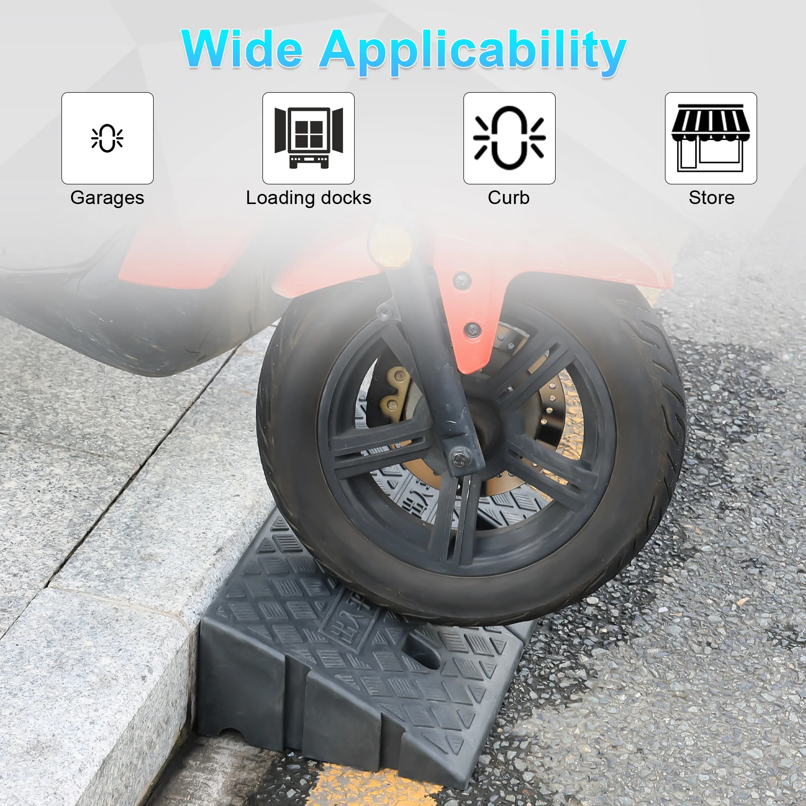 25*27*13CM Portable Lightweight Curb Ramps Heavy Duty Plastic Threshold Ramp Kit For Car Trailer Truck Bike Motorcycle