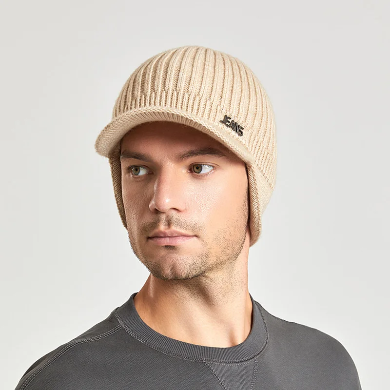 Cálidos gorros polares de invierno para hombre con visera y cortavientos  JAMW Sencillez