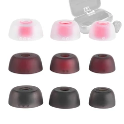 6-Piece Silicone Earbud Tips - Universal Fit for M-3Pairs (Black and Red)