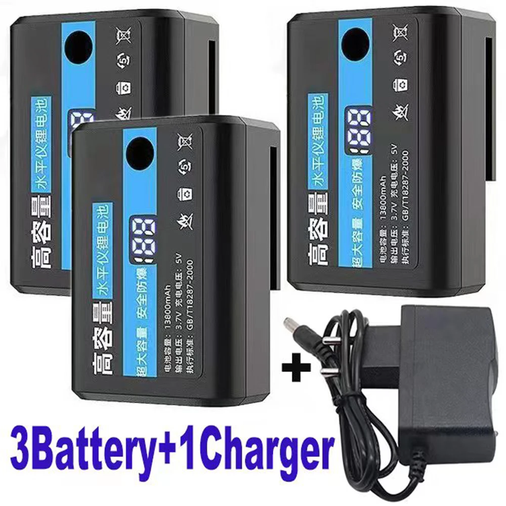 GRT Laser Level Meter 3.7V 12000 MAh Digital Lithium Battery for 8Line/12 Line/16 Line Strong Green Laser Level Nivel