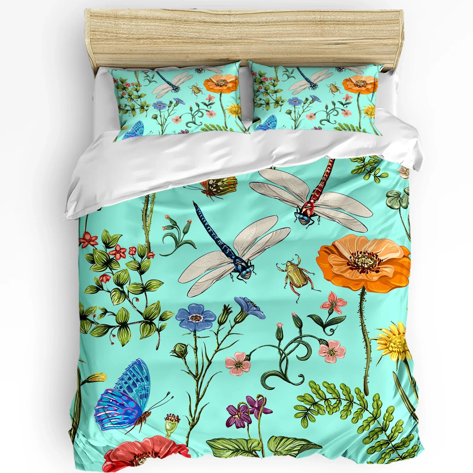 

Dragonfly Flower Leaf Insect Butterfly Duvet Cover Bed Bedding Set Home Quilt Cover Pillowcases Bedroom Bedding Set No Sheet