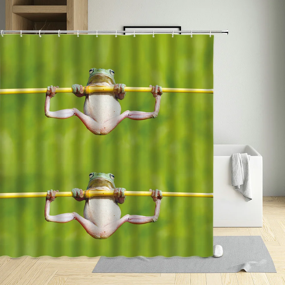 happy frog Shower Curtain with Hooks : : Home & Kitchen