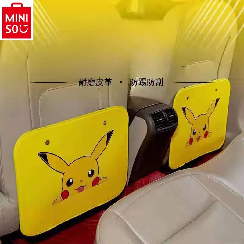 MINISO car seat back anti kick pad cartoon Pikachu interior decoration products anti dirt protective pad Accessories