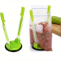 Revolutionary Multi - Purpose Kitchen Organizer: Bag Holder, Sandwich Securer & Food Storage Clip (Green)