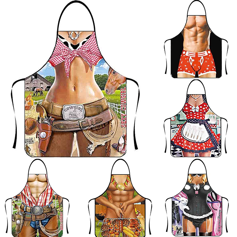 

Забавный Кухонный Фартук с цифровой печатью, мужской, сексуальный, женский, домашний, чистый, индивидуальный, креативный, с рисунком, фартук для готовки против загрязнений