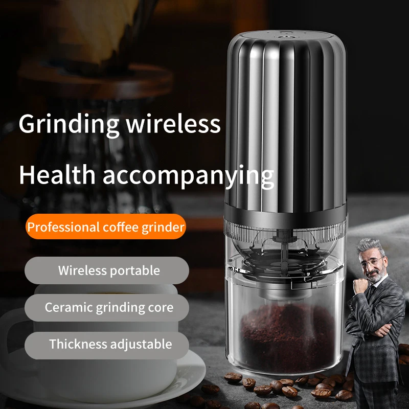 

Electric Coffee Grinder USB Charging Thickness Adjustable Ceramic Grinding Core Professional Coffee Bean Grinder