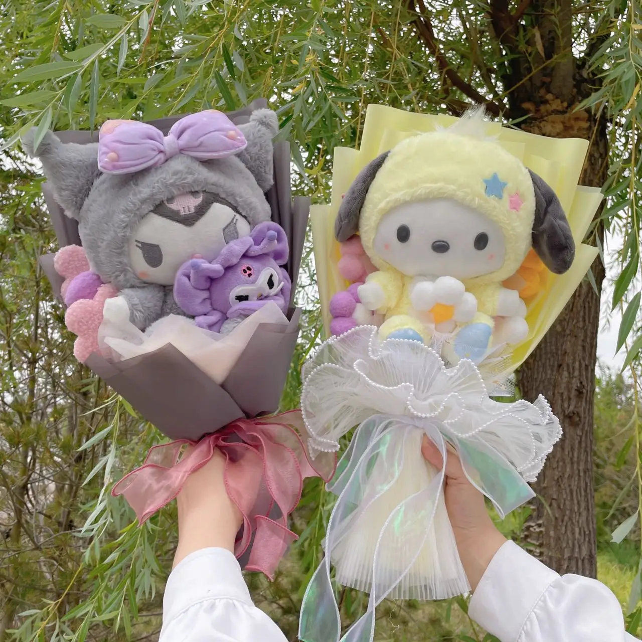 Cartoon My Melody Kuromi Cinnamoroll Kt Cat Plush Doll Toy Sanrio Bouquet Gift Box Valentine's Day Christmas Graduation Gifts 2