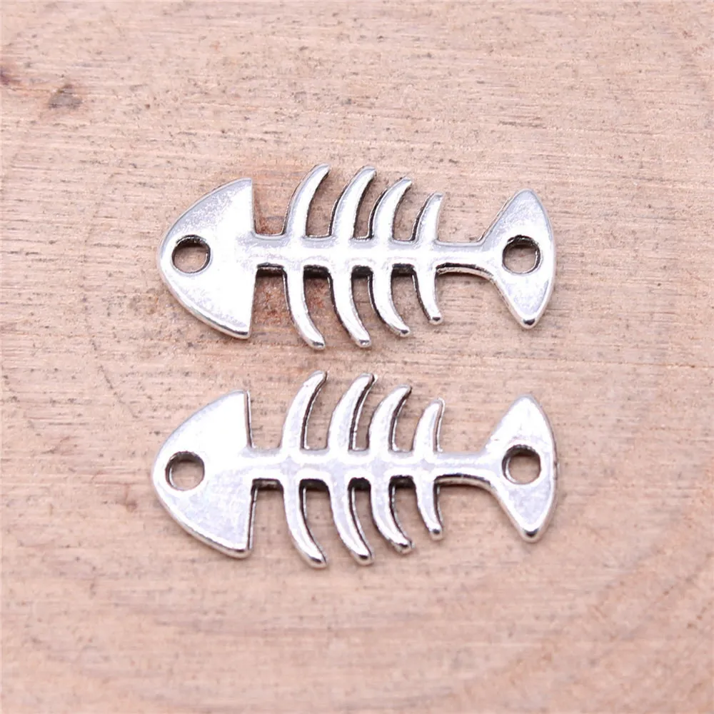 

Accessories For Women Fishbone Connector Charms For Jewelry Making 21x11mm 20pcs