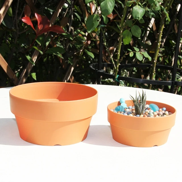 Utition Terrakotta Pott Növények Számára Ültetvényes Ültetvényes, Vízelvezető Lyukú Kaktusz Növényi Konténerek Kerti Bonsai Edény - Image 5