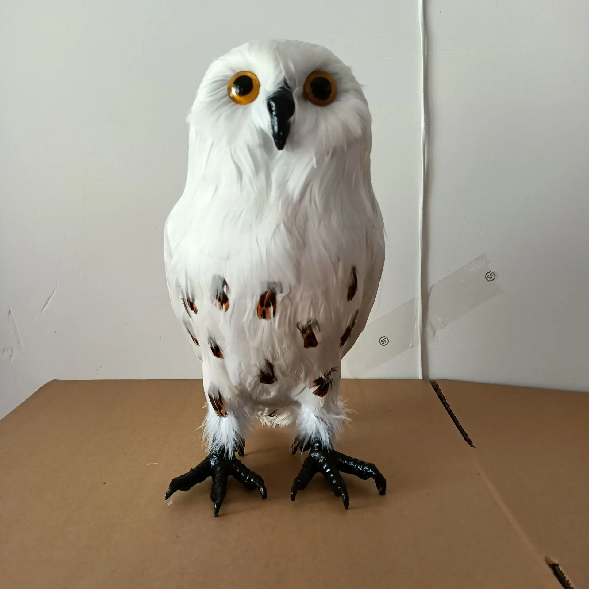 

big Foam&Feathers white&brown Night Owl Model Handicraft Home Garden Decoration Gift a2762