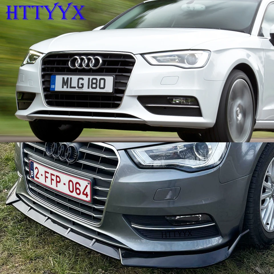 For Audi A3 A4 S3 S4 Carbon Front Bumper Lip Splitter Spoiler Body Kit Black Red | UK - View #9
