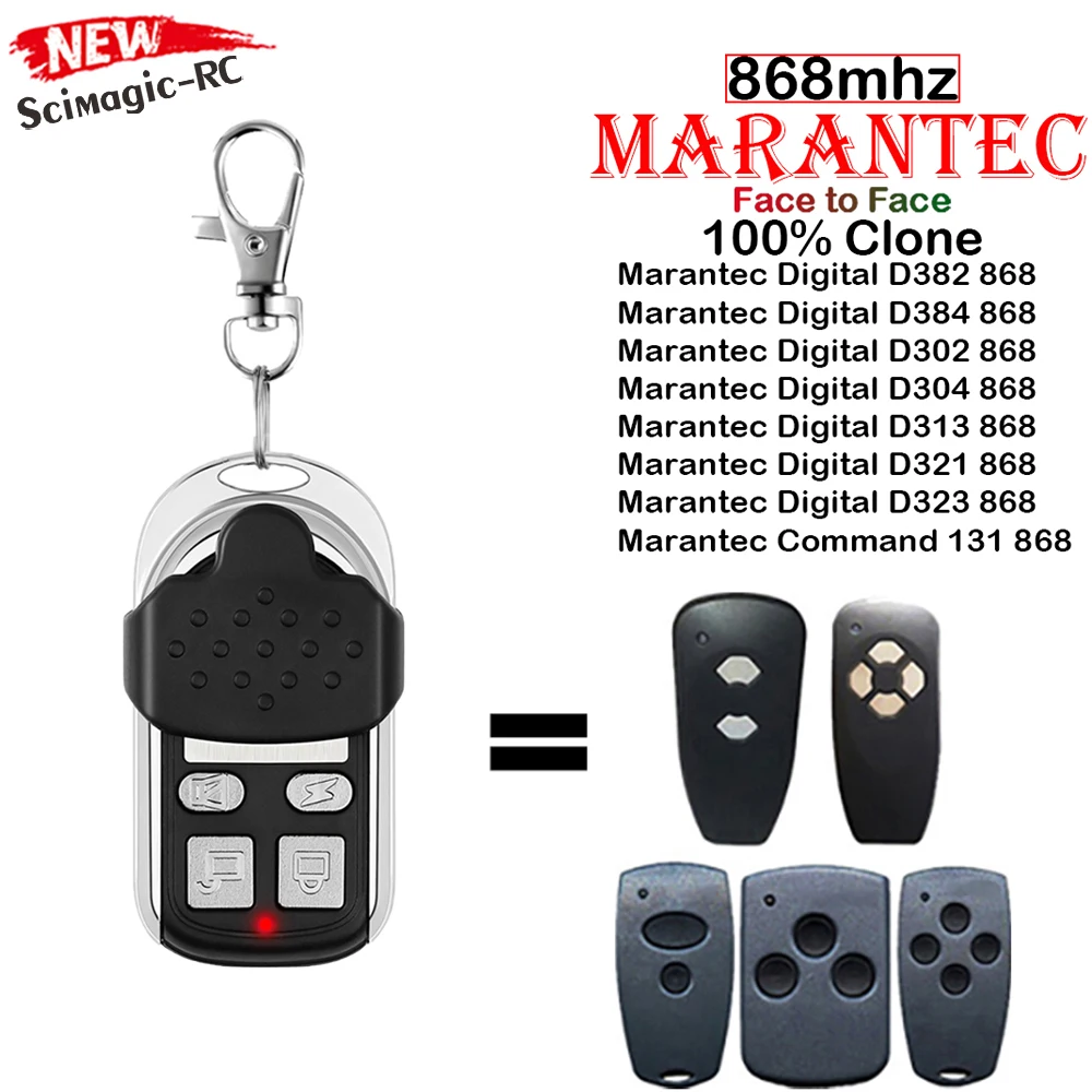 MARANTEC Digital D302 D304 D382 D384 868 Garage Door Remote Control Duplicator 868mhz Garage Door Command Transmitter Key